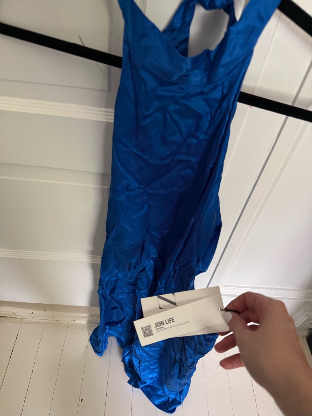 NWT Zara Halter Blue Mini Dress Size XS - Picture 3 of 8